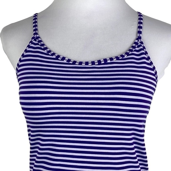Nike‎ Dri-Fit Slim Fit Purple Striped Built-In Bra Athletic Tank Top Women's Med - Picture 3 of 12